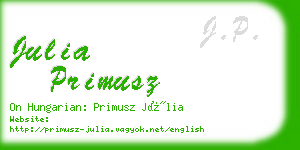 julia primusz business card